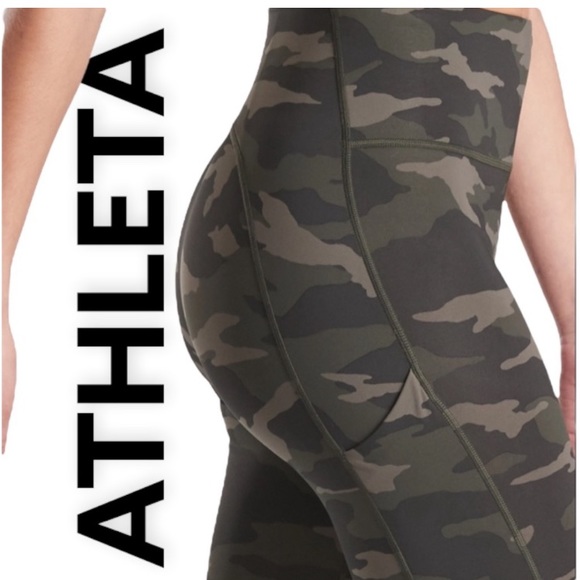 Athleta Pants - ATHLETA Ultimate Stash Pocket Camo 7/8 Tight in SuperSonic Camo M  #531773